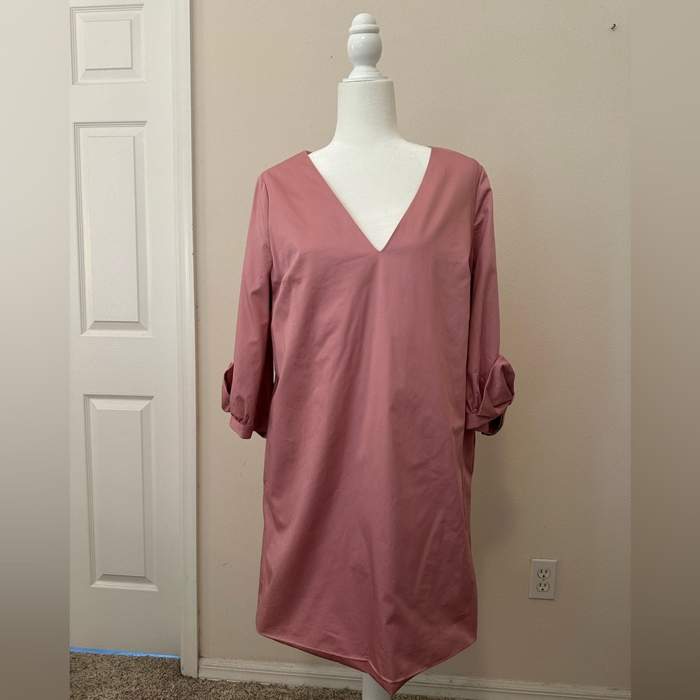 Ted Baker Dusty Rose Pink Solayne Dress Oversized Bow S 12 Valentines Date Night